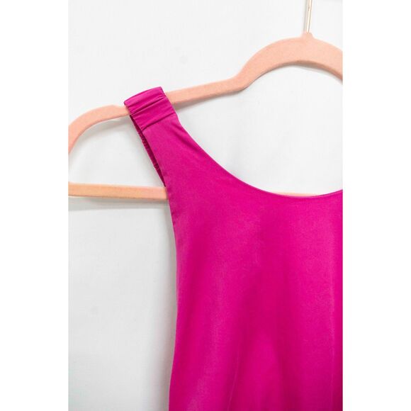 Peter Som Hot Pink Tiered Barbiecore Cross Back Semi Formal Summer Midi Dress 6 - Picture 8 of 15